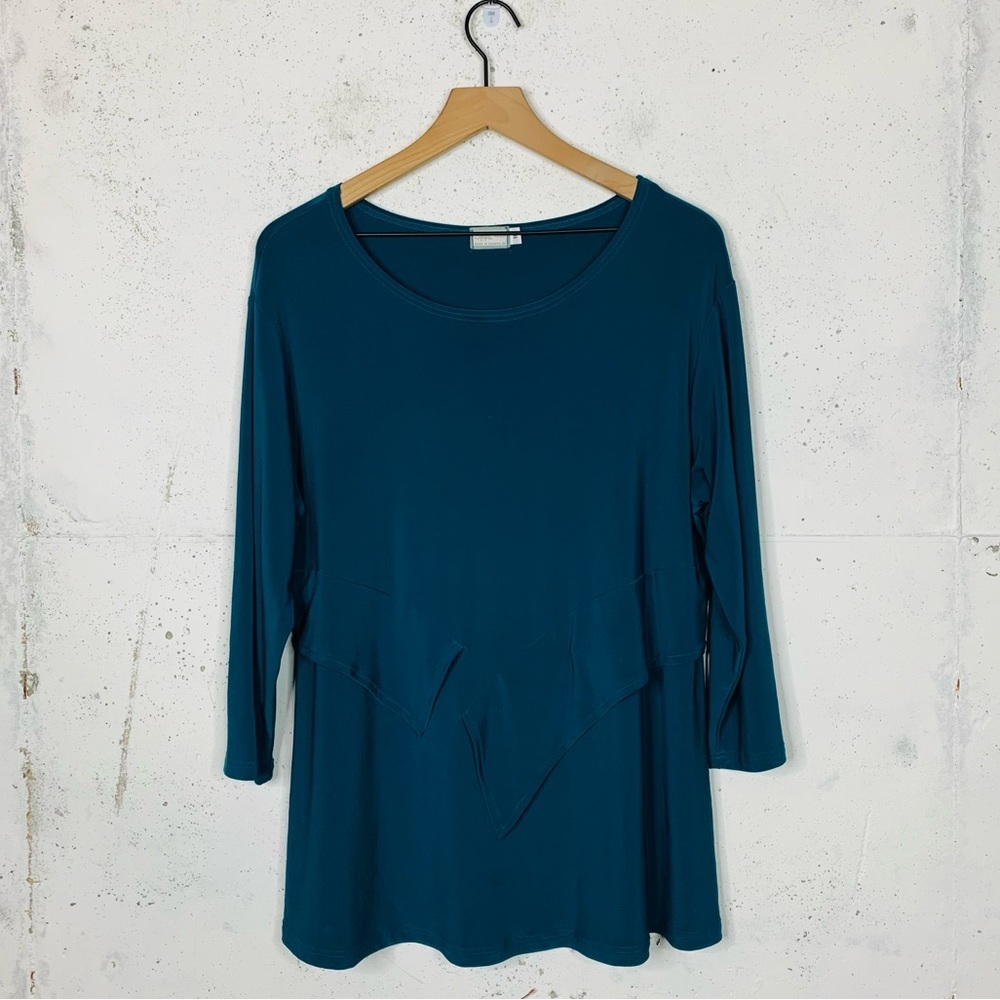 Sympli Teal Tunic Blouse Top Size 14